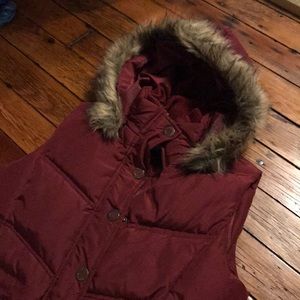 Maroon Puff Vest